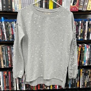 Ruff Hewn Light Gray Polka Dot Long Sleeve Top Sz Small